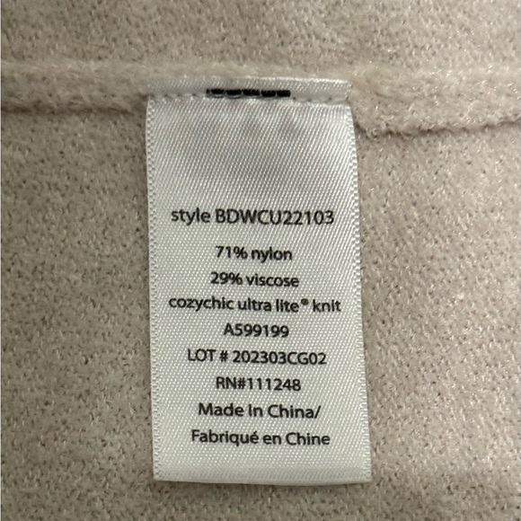 NEW Barefoot Dreams Cozy Chic Ultra Light Zip Up Hoodie In Stone L/XL - Picture 7 of 9